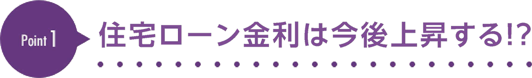 [Point1]住宅ローン金利は、史上最低水準に！